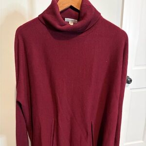 Garnet Hill Burgundy Cowl Neck Sweater